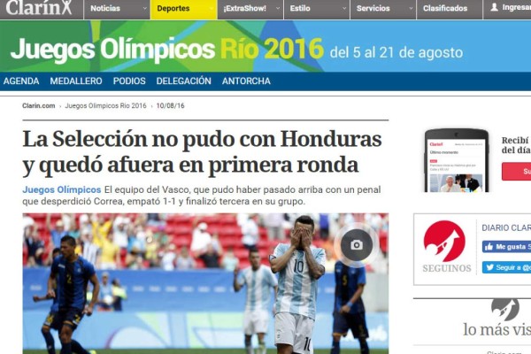 Reacción de los medios argentinos tras la pérdida de su selección ante Honduras