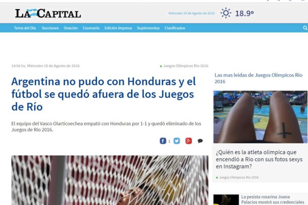 Reacción de los medios argentinos tras la pérdida de su selección ante Honduras
