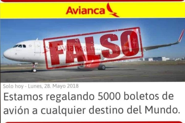 Avianca desmiente cadena que regala boletos aéreos