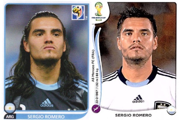 El antes y el después de los jugadores en las vistas del álbum Panini