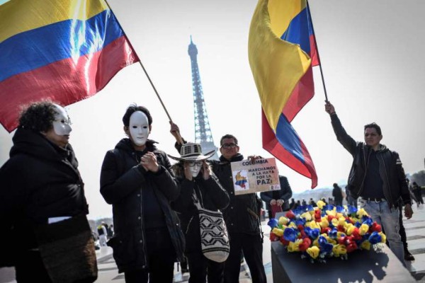 Marcha contra asesinatos de activistas en Colombia