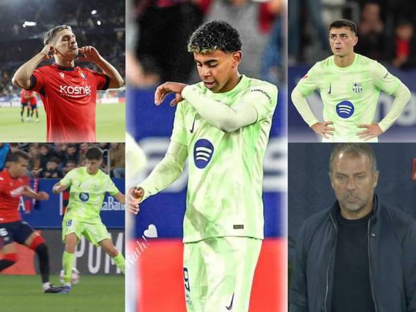 Las imágenes de la dolorosa derrota que sufrió el Barcelona (4-2) contra el Osasuna que le quitó el invictó a Hansi Flick en la octava jornada de la Liga Española 2024-2025.