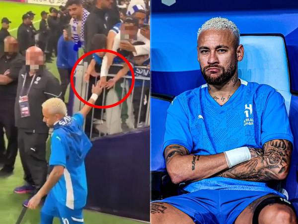 Un aficionado del Al Hilal le robó un costo anillo de diamantes a Neymar.