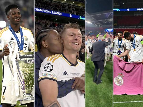 Las imágenes del Real Madrid campeón de la Champions League 2023-2024 tras ganar al Borussia Dortmund en la final de Wembley. Ancelotti sacó su baile, Bellingham celebró con su familia y el adiós de Toni Kroos haciendo historia.
