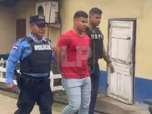 Fotografía del momento de la captura de Daniel Aldair Maradiaga Cantillano