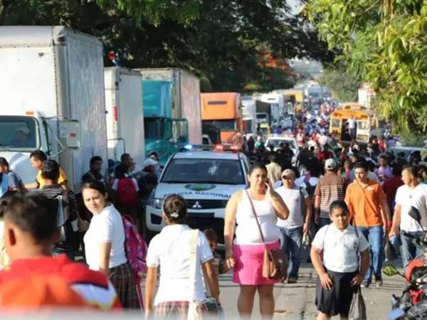 Foto de archivo de una protesta en El Progreso, Yoro.