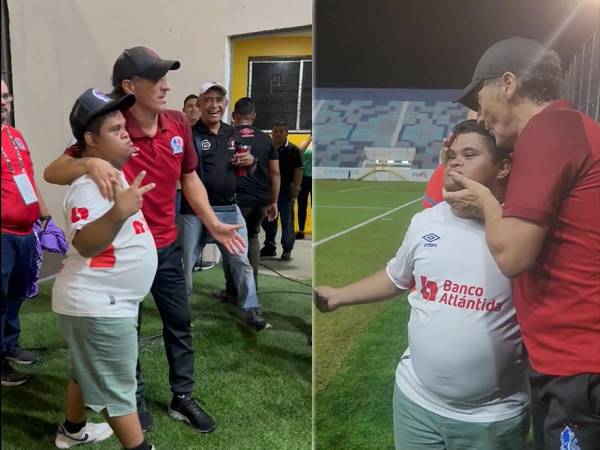 Pedro Troglio tuvo un lindo gesto con Justo, un aficionado del Olimpia con síndrome de Down.