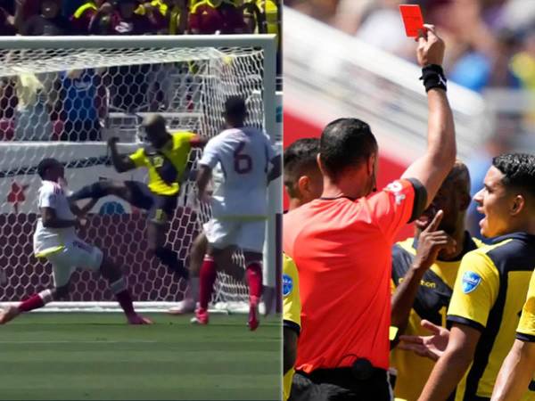 Así fue la tremenda patada de Enner Valencia sobre José Martínez que le provocó la expulsión.