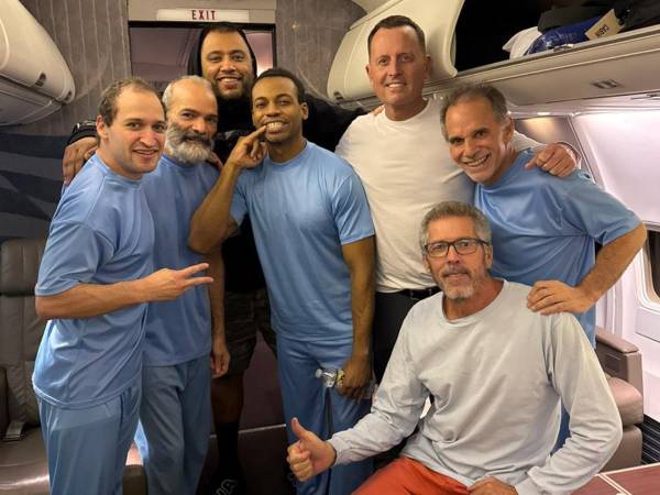 Los seis ciudadanos estadounidenses que fueron liberados por Venezuela.