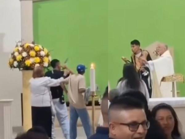 Video: jóvenes entran con cuchillo en plena misa y usan a padre como escudo