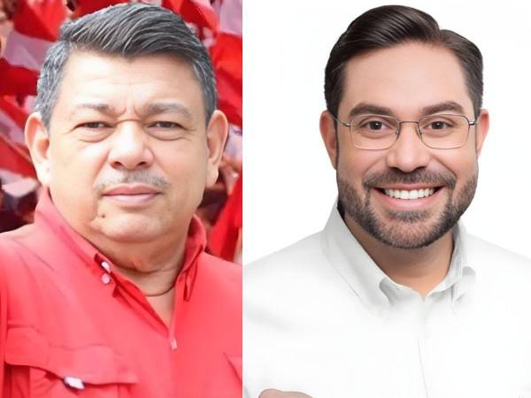 <b>Samuel García</b>, candidato a diputado por el Partido Liberal (PL) en el departamento de Olancho, y el diputado liberal Jorge Cálix.