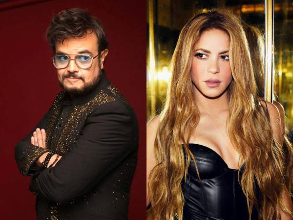 Los cantantes Aleks Syntek y Shakira.