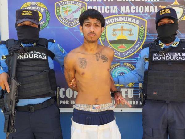 Un joven de 21 años, identificado como Aldair Torres Romero, alias “Dexter” o “Macabro”, fue detenido en Concepción del Norte, Santa Bárbara, por su presunta vinculación con la MS-13.