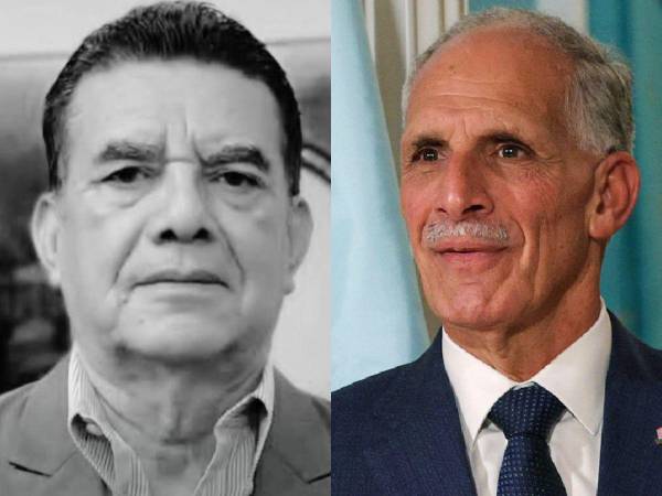 El periodista hondureño Arístides Luis Aceituno y presidente de la República, Nasry Juan Asfura Zablah.
