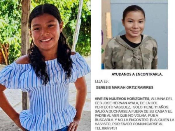 Familiares mantienen la búsqueda de Génesis Ortiz (de 11 años), desaparecida desde el pasado 22 de julio en San Pedro Sula.