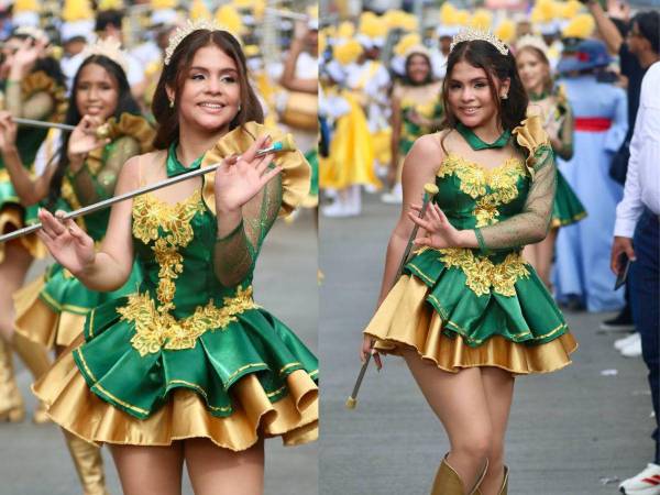 Tifany Ariela Alfaro fue una de las jóvenes que destacó por su elegancia, belleza y carisma durante su participación como palillona del Instituto Técnico Nueva Suyapa de Tegucigalpa. Fotos: Marvin Salgado.