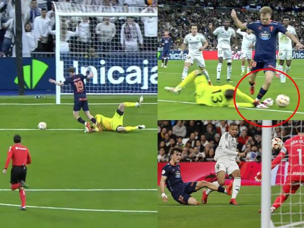 La polémica jugada del penal de Andriy Lunin contra Williot Swedberg.