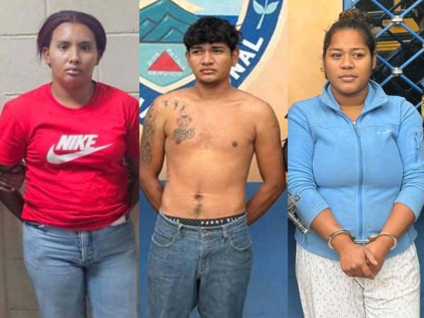 Los detenidos fueron identificados como Cristian Jonás Córdoba Ramos, de 22 años, conocido con el alias de El Diablillo; Cenayda Guadalupe Oviedo Rodas, de 24 años, alias Naida; y Cendy Johana Rodríguez Palma, de 27 años, conocida como La Negra.