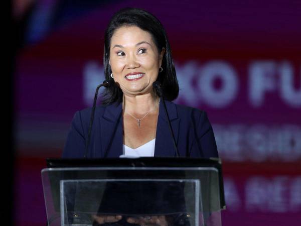 La presidenta de Perú, Keiko Fujimori, fue captada el pasado 7 de agosto, durante un acto público, en la Plaza de Armas de Lima (Perú).