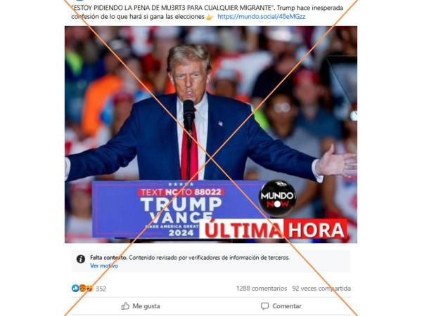 Captura de pantalla a publicación de Facebook hecha el 5 de noviembre de 2024, adaptada a esta cartela.