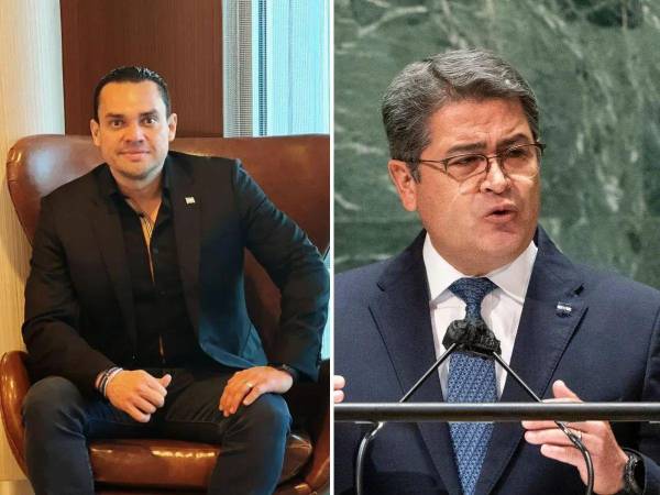 El presidente del Congreso Nacional, Tomás Zambrano, y el expresidente Juan Orlando Hernández.