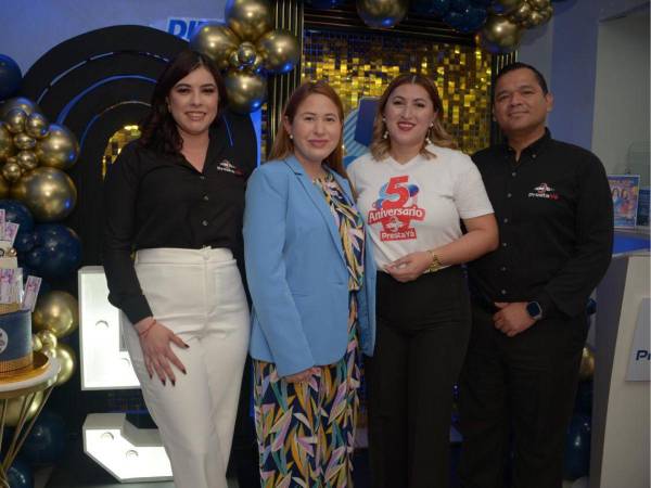 Autoridades de Presta Ya celebraron por todo lo alto el quinto aniversario de la financiera en San Pedro Sula.
