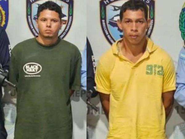 Los detenidos fueron identificados como Marco Tulio Ramos Erazo, de 27 años, originario de Catacamas y de oficio mecánico automotriz, y Juan Ramón Santos Erazo, de 25 años.