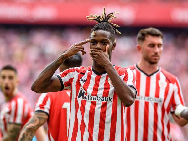 Nico Williams anotó el primer gol del partido frente al Atlético de Madrid. Foto EFE.
