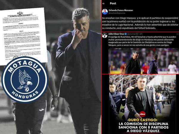 La reacción de la prensa deportiva y periodistas tras conocer la sanción de ocho partidos que la Comisión de Disciplina le aplicó a Diego Vázquez tras los incidentes en la Gran Final Olimpia-Motagua y por sus polémicas declaraciones.