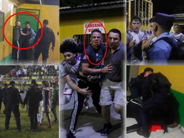 Un momento bochornoso se vivió en la Liga de Ascenso cuando elementos de la Policía Nacional se fueron los golpes con un miembro del cuerpo técnico del Atlético Júnior que había sido expulsado en el partido contra el Honduras Progreso.