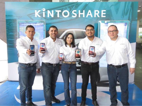 El equipo de Kinto Corporativo, de Grupo Flores, durante el lanzamiento oficial de la aplicación en San Pedro Sula.