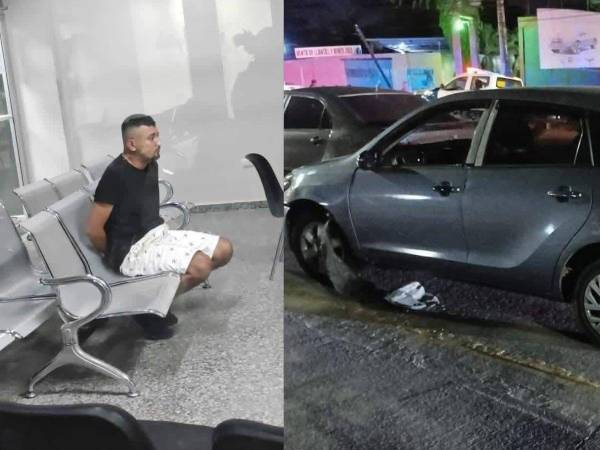 Conductor ebrio atropelló a dos policías motorizados en la Rivera Hernández.