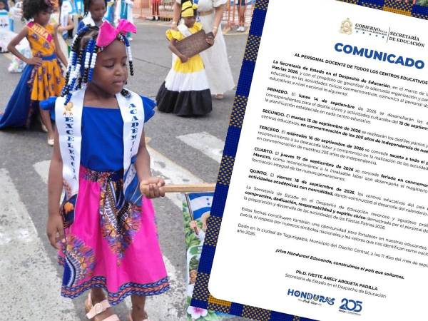 Estudiantes de distintos centros educativos participaron en los desfiles patrios del 15 de septiembre, como parte de las actividades conmemorativas por los 205 años de independencia de Honduras.
