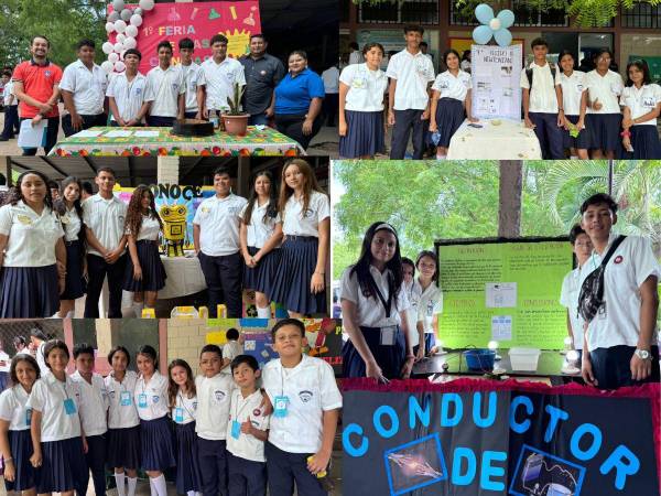 Más de 500 colegiales del Instituto Gubernamental José Manuel Arriaga, del municipio de San Manuel, Cortés, destacaron este martes con novedosos proyectos en su primera Feria de las Ciencias.