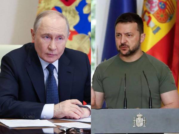 Vladimir Putin, presidente de Rusia; y Volodímir Zelenski, presidente de Ucrania.