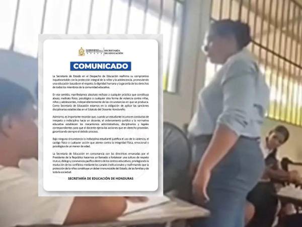 La Secretaría de Educación rechazó la violencia contra estudiantes tras el caso de la maestra Perla Díaz en Morazán, Yoro