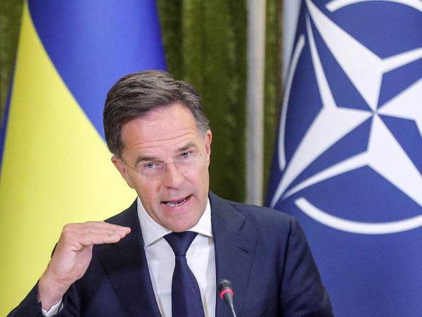 Mark Rutte, secretario general de la OTAN, durante una conferencia de prensa.