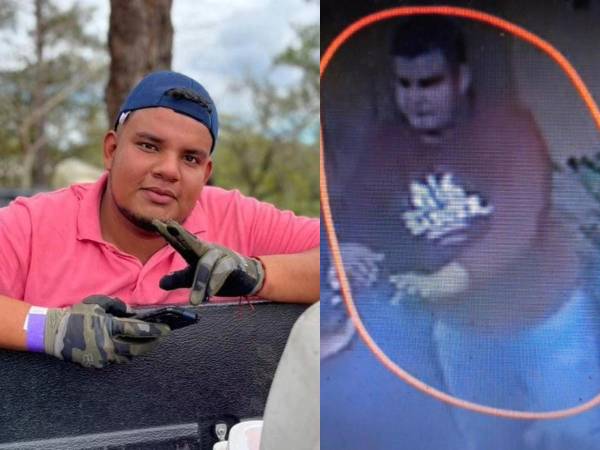 A la izquierda, foto en vida de Miguel Matute. A la derecha, una captura del video que captó al sujeto intentando raptar a un comerciante en Juticalpa, Olancho.
