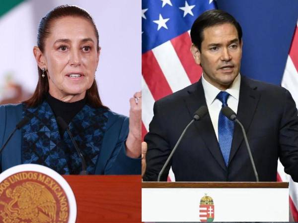 El secretario de Estado de Estados Unidos, Marco Rubio, y la presidenta de México, Claudia Sheinbaum.