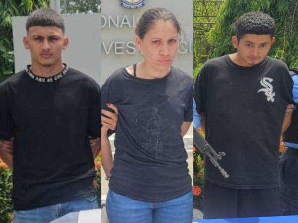 Los imputados fueron identificados como Bayron David Arita Ruiz, de 26 años, alias “Plasma”; Ángel Jafet Andino Ávila, de 26 años, alias “Andino”; y Johana Michel Flores Alvarenga, de 35 años, alias “Ratoncita”.
