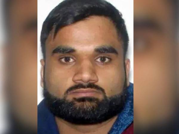 Fotografía cedida que muestra a Satinderjeet Singh, quien también utiliza el nombre de Goldy Brar y otros alias, vinculado con diversos actos violentos en el sur de California, así como en otras partes del país y Canadá.