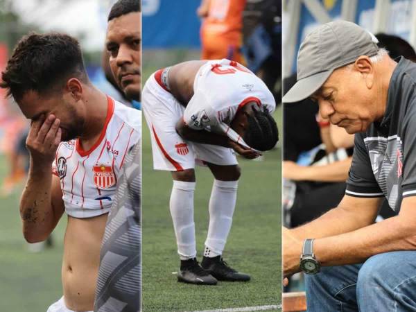 El Vida descendió a la Segunda División tras perder (3-0) contra la UPN. Estas son las imágenes de la tristeza y lágrimas de los jugadores del equipo ceibeño en el estadio Emilio Williams de Choluteca.