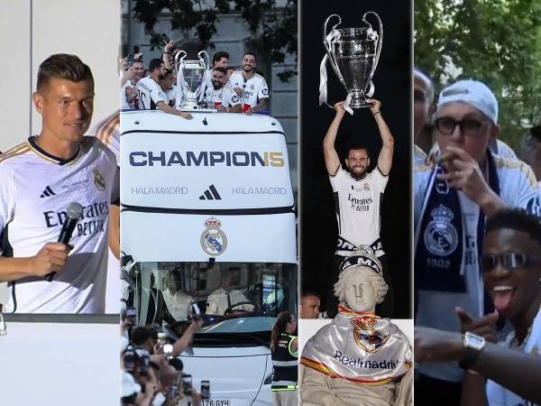 Real Madrid completó su paseo triunfal por las calles de la capital de España con su tradicional visita a Cibeles, donde miles de personas agasajaron al flamante campeón de Europa.
