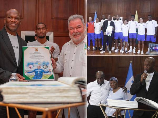 David Suazo, exjugador hondureño del Inter de Milán y de la Selección de Honduras, recibió este viernes un lindo homenaje en San Pedro Sula, acompañado de familiares y el plantel del Olimpia fue invitado sorpresa. Fotos: Neptalí Romero y Mauricio Ayala