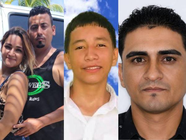 Foto en vida de los esposos Yoselin Guifarro García y Jorge Orlando Dubón González; Cristofer Jared Suazo Vázquez y Néstor Ismael Gómez Dubón.