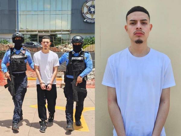 Momentos de la captura de Maykell Isaac Lagos (19), residente en la colonia La Laguna, Comayagüela, Francisco Morazán.