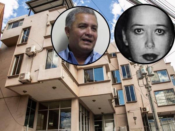 Vista del Poder Judicial en Tegucigalpa y los rostros del exdirector de la Policía, José Ricardo Ramírez del Cid y Thelma Carmina Umaña Powell.