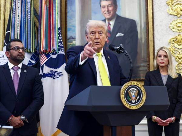 El presidente de Estados Unidos, Donald Trump, en una conferencia en la Casa Blanca.