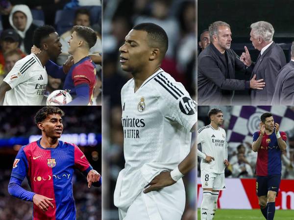 Las imágenes más llamativas que dejó el Clásico español que ganó el Barcelona por goleada 0-4 al Real Madrid en la jornada 11 de la Liga Española 2024-2025, en el estadio Santiago Bernabéu.