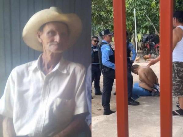 A la izquierda don Fernando Enamorado, el anciano que fue asesinado en su propia casa en la aldea La Sarrosa.